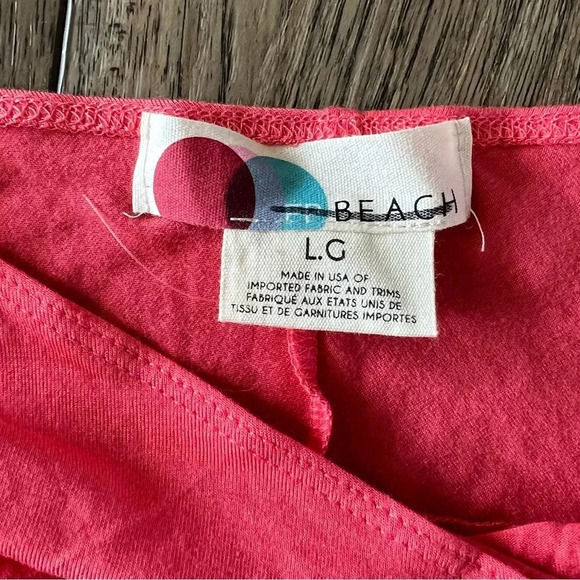 NWOT Free People Beach Coral One Shoulder Tie Swim Cover-up Size Large - Picture 4 of 10